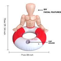 Flotador Inflable de Salvavidas, Rojo y Blanco, 71cm/28in, Disfraz Hawaiano, Accesorios para Disfraces Hawaianos