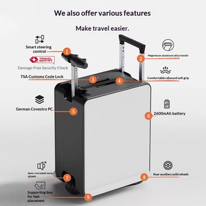 <span class=keywords><strong>Valise</strong></span> intelligente à roulettes 20 pouces avec serrure TSA, coque rigide, pour adultes et enfants, bagage cabine - Product Image 2