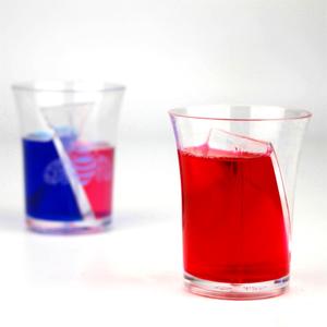 バーアルコール独身パーティー用の2オンスプラスチッククリアスプリットショットグラスレストランデュアルショットグラス - Product Image 4