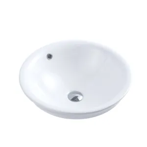 1318B Market hot sale white round top counter ceramic basin for wash