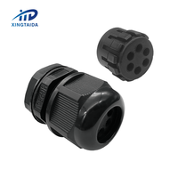Presse-étoupe électrique multi-trous en nylon de 25 mm avec 6 emplacements, étanche pour câbles solaires
