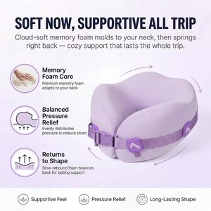 Almohada de Viaje Creativa con Soporte para el Cuello de Espuma Viscoelástica, con Bolsa de Almacenamiento, Almohada Multifuncional para el Cuello para el Automóvil - Product Image 4