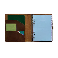 Carnet en cuir fait main de luxe, personnalisé avec logo, couverture en papier ligné, protège-cahier A5, classeur à anneaux pour homme