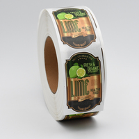 Etiketten voor dranken en gedroogd fruit, citroenstickers, stickers voor rolletjes papier, bedrukking, gedeeltelijke UV-bedrukking, op maat gemaakte bedrukking van fleslichamen