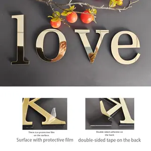 DIY 3D Alphabet Stickers Muraux Écologique UV Imprimé Lettres Anglaises Minuscules Effet Miroir Acrylique et Mousse EVA - Product Image 3