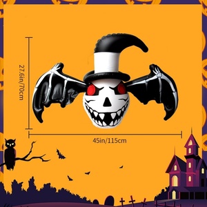 Chauve-souris gonflable en PVC pour Halloween avec ailes noires 115*70 CM pour la décoration extérieure de jardin, décoration d'événements de collecte de bonbons ou de déguisements - Product Image 2