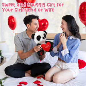 Classico e Carino Peluche Panda da 10 Pollici con Cuore, Morbido Animale di Peluche per Fidanzata, Fidanzato, Amante, Regalo di San Valentino - Product Image 4