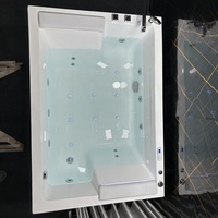 Baignoire de massage à 3 côtés en acrylique CE, directement de l'usine, avec 20 jets, hydromassage, bulles, lumière colorée, thermostatique, pour hôtel et maison