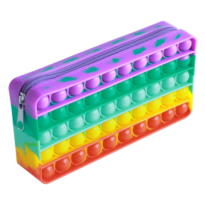 Amazon Hot Product Pen Storage Bag School Autism Stress Relief Toy Silicone Reusable Bubble Pencil Case