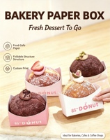 Boîte de présentation en carton gaufré incurvé à faible MOQ avec impression personnalisée pour pâtisseries, donuts, gâteaux et desserts de café – Vente en gros
