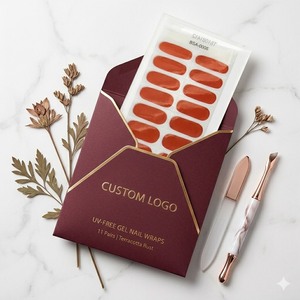 Envolturas de <span class=keywords><strong>Uñas</strong></span> en Gel Color Terracota Litchea, Resistentes a los Rayos UV, Sin HEMA, Calidad de Salón, Venta al Por Mayor, Alto Brillo, No Tóxicas, Ecológicas - Product Image 1