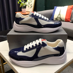 Chaussures de course épaisses en cuir verni respirant et maille antidérapante, baskets de créateur à semelle épaisse pour hommes et femmes, chaussures décontractées en gros - Product Image 3