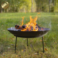 Perapian Logam Unik untuk Berkemah di Luar Ruangan, Pemanas Barbekyu, Tempat Pembakaran Kayu Bakar, Diameter 60cm-100cm, Ketebalan 2mm-6mm