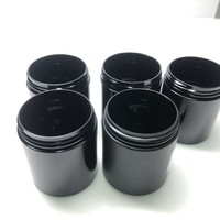 250ml Petit Plastique Mat Noir Doux Au Toucher Hdpe Bouteille Capsule Emballage Pilule Capsule Bocaux Avec Couvercle À Vis