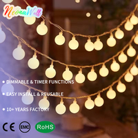 Lampu String Globe Tahan Air Lampu Peri Berkelap-kelip untuk Dekorasi Dalam & Luar Ruangan, Kamar Tidur, Pernikahan, Natal, Berkemah