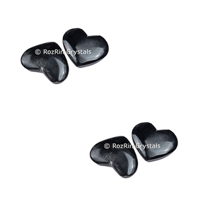 Negro Turmoline Puffy corazón de piedra - Product Image 1