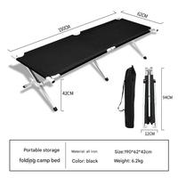 Lit de camp pliable extra large, durable, portable, design moderne, pour le camping en plein air, la randonnée, la plage, la chambre à coucher