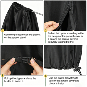 Funda para Sombrilla de Patio, Impermeable, con Cierre para Fácil Instalación, Compatible con Sombrillas de Mercado - Product Image 3