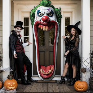 Nouvelle <span class=keywords><strong>d</strong></span>écoration de porte pour Halloween, clown <span class=keywords><strong>d</strong></span>'<span class=keywords><strong>horreur</strong></span>, cadre photo, accessoires. <span class=keywords><strong>Des</strong></span> accessoires de <span class=keywords><strong>d</strong></span>écoration <span class=keywords><strong>d</strong></span>'Halloween peuvent être fournis avec <span class=keywords><strong>des</strong></span> images. - Product Image 2