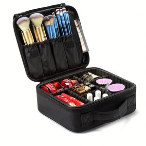 Professional <b>Makeup</b> Train Case Large Capacity Cosmetic Organizer with Adjustable Dividers for <b>Makeup</b> Artists - Product Image 2