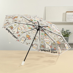 <span class=keywords><strong>Parapluie</strong></span> manuel pliant en trois sections, personnalisé avec logo, en EVA mat, mignon, pour femme, portable, compact, cadeau d'affaires avec baleines en alliage - Product Image 5