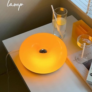 Wamburi Vintage Style <b>Touch</b> Tri-Color <b>Light</b>-Changing Donut-Shaped Glass Table Lamp Bauhaus Bedside and Wall Lamp with Iron Body - Product Image 6