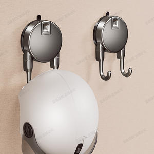 Crochet à ventouse Blue Vine gris bronze auto-adhésif double pour rangement de casque, design moderne, installation sans perçage - Product Image 3