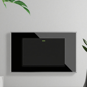 Delviz 120mm * 72mm Tinh thể thủy tinh chúng tôi BR bảng chuyển đổi, AC 110V ~ 250V 16A điều khiển điện, 1 băng đảng <span class=keywords><strong>2</strong></span> cách đẩy nút Tường Đèn chuyển đổi - Product Image 5