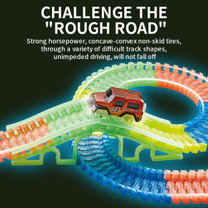 Juguete de Coches de Slot Eléctricos Luminosos DIY, Vehículos de Pista de Alta Velocidad para Ensamblar - Product Image 3