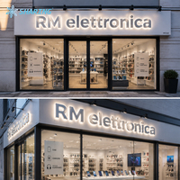 Lettres en acier inoxydable de haute qualité, personnalisées, rétroéclairées par LED 3D, électro-plaquées or miroir, logo, signalétique, étanches IP67, pour bâtiments