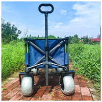 Carrito Plegable con Ruedas de Neumático para Playa, Camping y Jardín