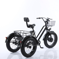 Triciclo Eléctrico de 20 Pulgadas con Neumáticos Anchos, Triciclo con Batería de Litio para Terreno Difícil y Nieve, Bicicleta Eléctrica de 3 Ruedas con Pedales