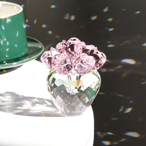 ของขวัญดอกไม้คริสตัลสีชมพูแสนสวยสำหรับคุณแม่ ภรรยา แฟนสาว ของตกแต่งดอกไม้แก้วสำหรับบ้าน สำนักงาน ของประดับโต๊ะ ที่ทับกระดาษ - Product Image 5