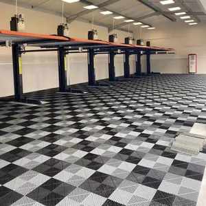 Pabrik langsung kekuatan tarik plastik ubin lantai garasi modular antiselip PP tikar lantai parutan penguras untuk ruang cuci mobil