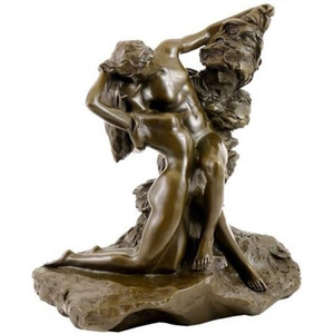 Statue de bronze grandeur nature d'un homme et d'une femme nus s'embrassant, sculpture d'amour à vendre - Product Image 6