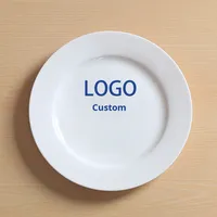 Assiette à dîner en mélamine haut de gamme pour restaurant commercial, logo personnalisé et motifs imprimés, assiette ronde jetable
