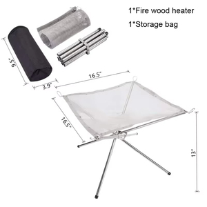 Foyer extérieur portable, poêle en acier pliable avec sac de transport pour le <span class=keywords><strong>camping</strong></span>, chauffage au bois, ustensiles de cuisine de <span class=keywords><strong>camping</strong></span> - Product Image 6