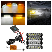 Luz LED estroboscópica de emergencia para coche, lámpara de diodo de 12V para remolque, camión, 24 LED, inalámbrica