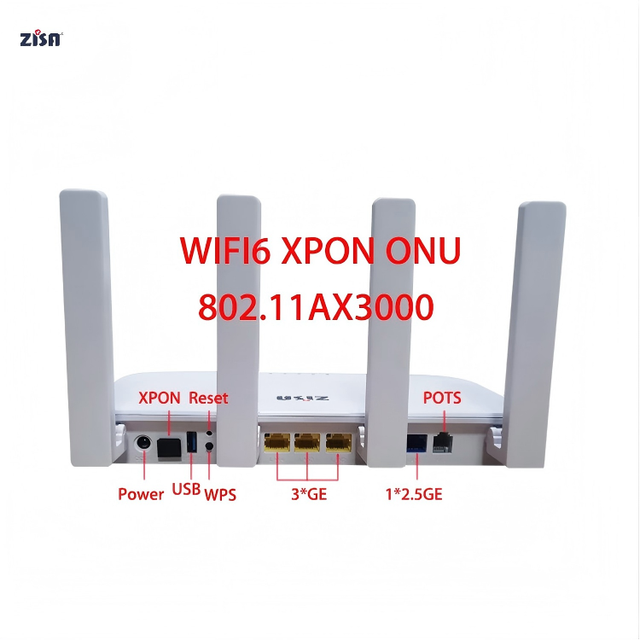 ZISA OP156C XPON WiFi 6 AX3000 ONUs GPON EPON Dual Mode 4 GE USB POTS Wifi6 Dual Band Wifi 6 Router FTTH Module AX3000 XPON ONT