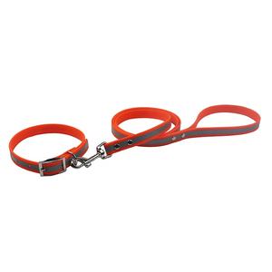 Luxury PVC Dog <strong>Collar</strong> and Pet Leash Set Solid Style with Reflective Lace Decoration Direct From Factory - Product Image 1