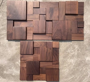 Mosaico de Madera Maciza de Nogal Negro, Arte Moderno en 3D, Panel de Pared de Mosaico de Madera, Paneles de Madera, Decoración de Paredes, <span class=keywords><strong>Interior</strong></span> - Product Image 3