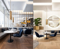 Meubles de salle à manger fabriqués en usine, table de salle à manger avec plateau en Corian, ensemble de table pour 4 personnes, utilisation domestique et en cuisine, moderne, renouvelable, 10 ans