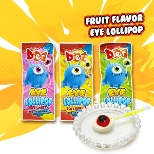 Caramelos al por Mayor, Personalizados con Etiqueta Privada, Piruletas <span class=keywords><strong>de</strong></span> Goma con Forma <span class=keywords><strong>de</strong></span> Ojo para Niños con Barra Luminosa, Divertidos y Espeluznantes, Dulces y Juguetes para Niños - Product Image 1
