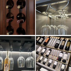 Venta caliente vitrina de vino de madera muebles de sala de estar montado en la pared bodega Bar gabinete de almacenamiento con <span class=keywords><strong>puerta</strong></span> de vidrio - Product Image 2