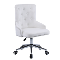 Chaise de travail pivotante en tissu de velours moderne pour la maison, le bureau ou le salon, chaise de loisirs en éponge pour meubles de chambre à coucher