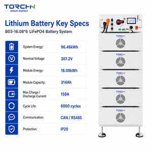 Batería Solar TORCHN con 6000 Ciclos de Vida Útil, Batería de Litio de Alto Voltaje para Montaje en Rack, 96kWh 100kWh en Stock - Product Image 2