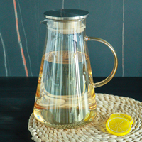 Bouilloire en verre vintage moderne et classique, de luxe léger, résistante à la chaleur, pour café, eau froide, jus, idéale pour les fêtes et la maison.