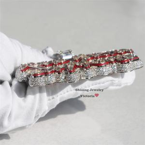 Real Hasta La Muerte Passダイヤモンドテスター3 "エナメル塗装VVS MoissaniteダイヤモンドアイスアウトキューバンリンクラッパージュエリーカスタムPe - Product Image 5