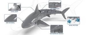 ขนาด1:18จำลองระยะไกล <span class=keywords><strong>Megalodon</strong></span> ฉลามของเล่นสำหรับเด็กผู้ชายและเด็กผู้หญิงที่มีไฟและแบตเตอรี่<span class=keywords><strong>2</strong></span>ลำ RC และเรือ - Product Image 5