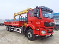 Grue montée sur camion Shacman Delong 6x4, moteur Weichai 270HP, 14 tonnes, série G, flèche à 5 sections, double rotation, grue sur camion, stock disponible